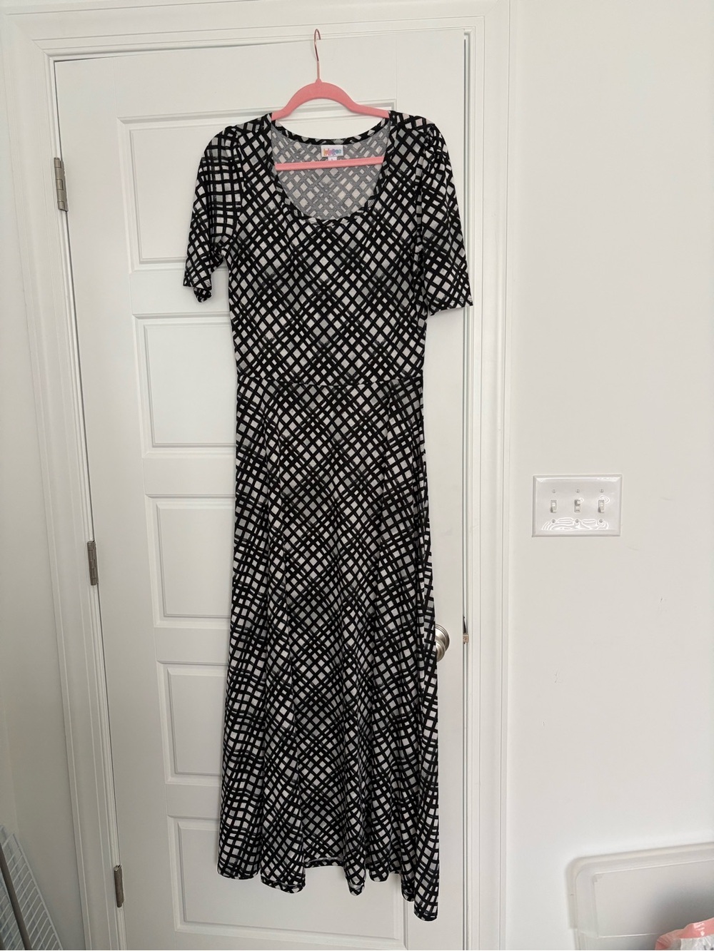 Lularoe Ava Black & White Geometric Maxi Dress - Classic Women's Dress